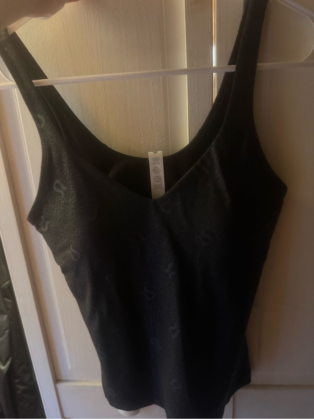 lululemon athletica Black Scoop Tank with Jacquard Texture